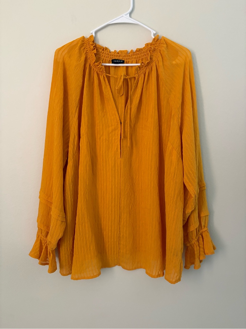 torrid mustard yellow peasant blouse